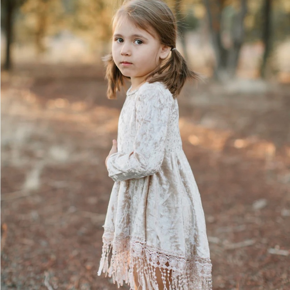 Reverie thread Indi velvet boho dress and Athena headband